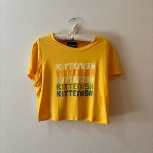 Kittenish Vibrant Yellow Cropped Tee-NWWT